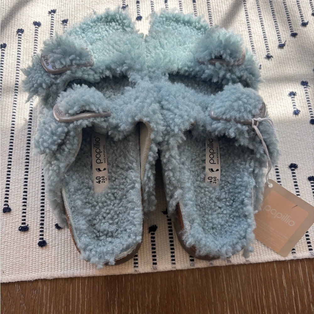 Papillio Blue Cozy Open-Back Shoes